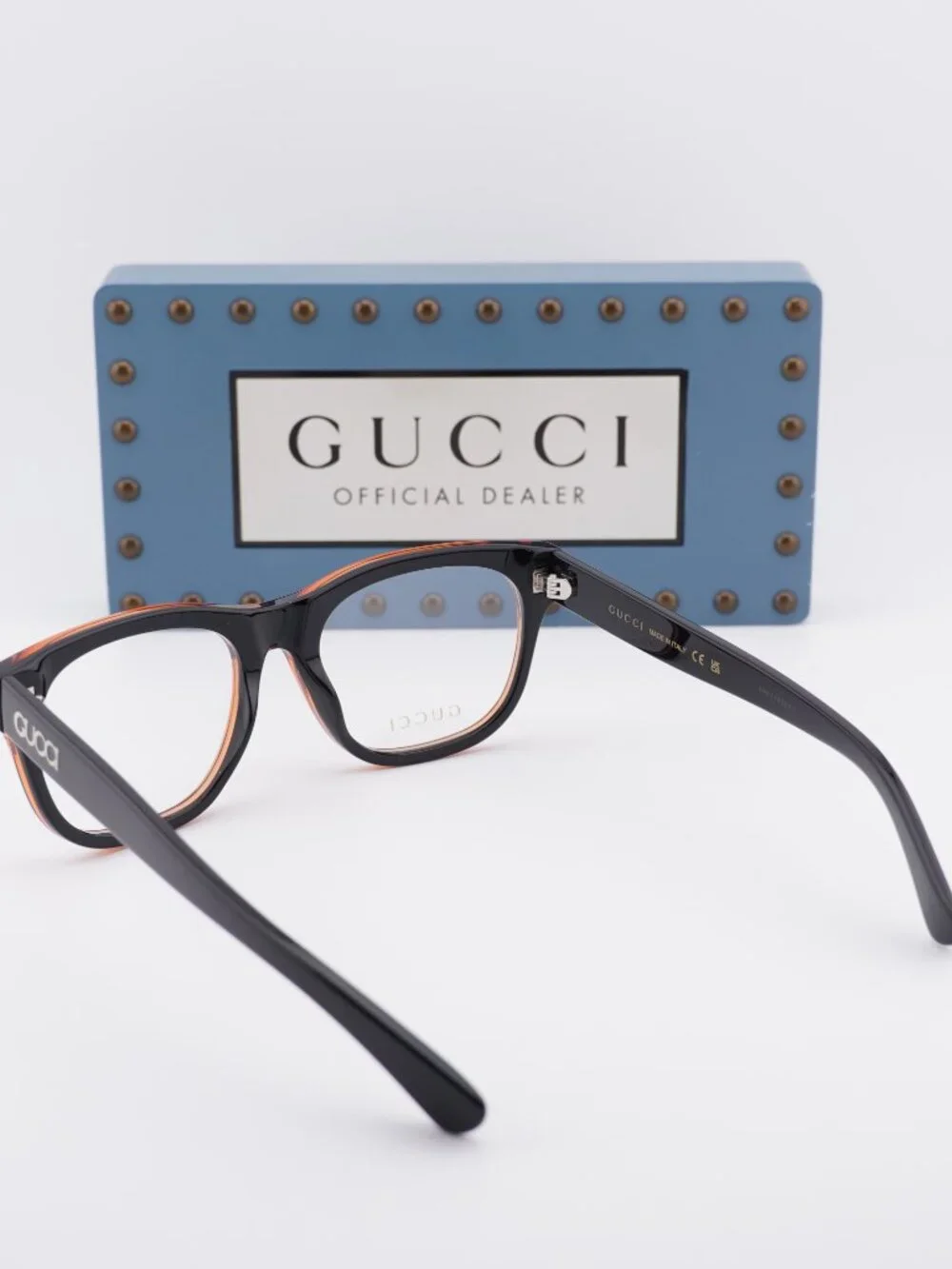 Gucci GG1796O 007 Square Eyeglasses - Black/Red 55mm